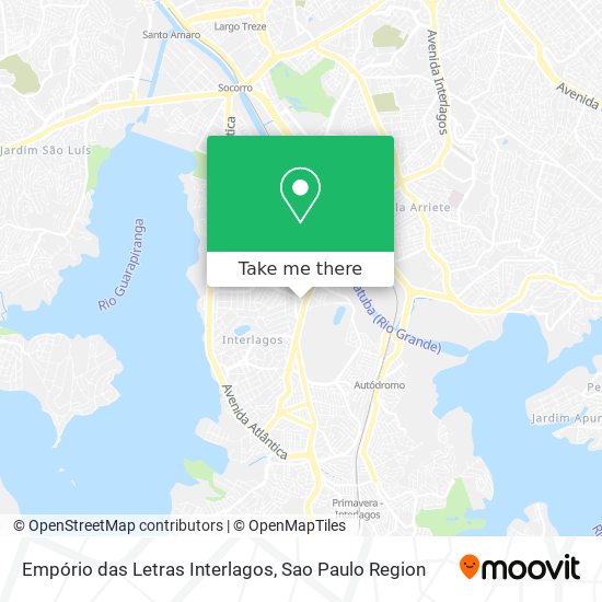 Mapa Empório das Letras Interlagos