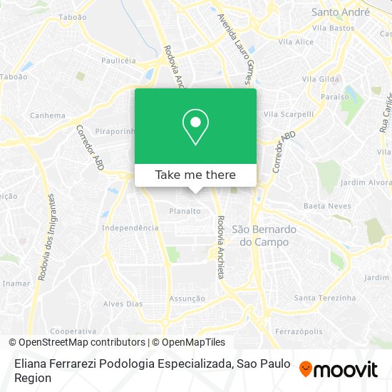 Mapa Eliana Ferrarezi Podologia Especializada