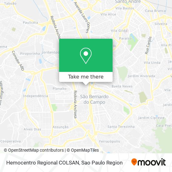 Hemocentro Regional COLSAN map