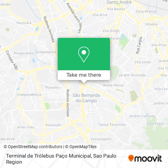 Terminal de Trólebus Paço Municipal map