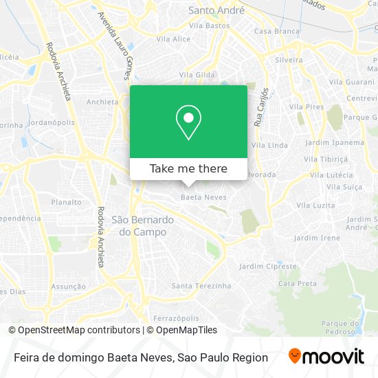 Feira de domingo Baeta Neves map