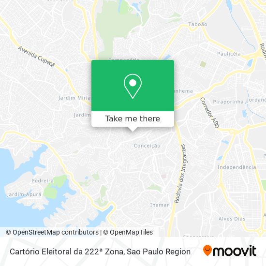 Mapa Cartório Eleitoral da 222ª Zona