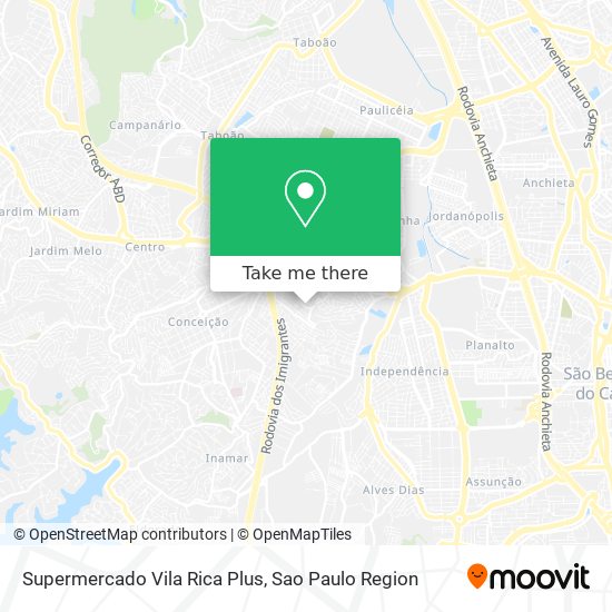 Mapa Supermercado Vila Rica Plus