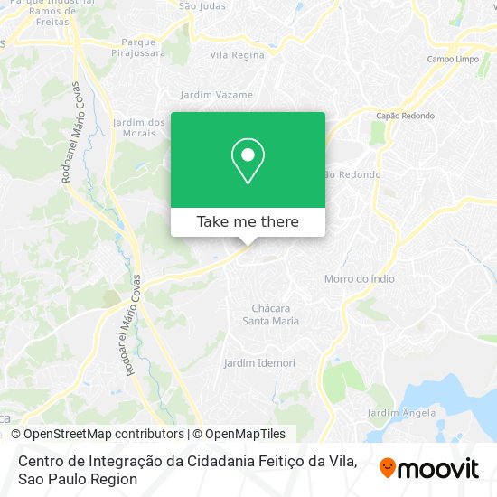 Mapa Centro de Integração da Cidadania Feitiço da Vila