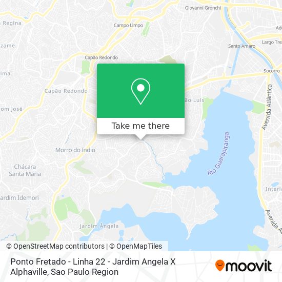 Ponto Fretado - Linha 22 - Jardim Angela X Alphaville map