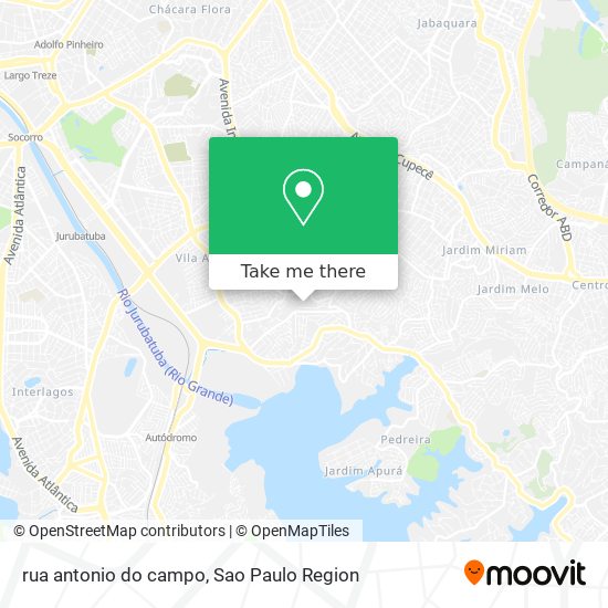 Mapa rua antonio do campo