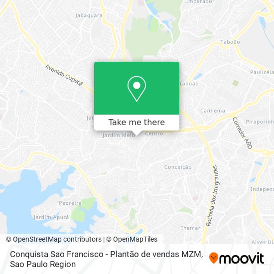Mapa Conquista Sao Francisco - Plantão de vendas MZM