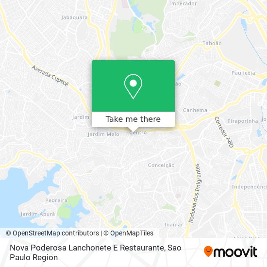 Mapa Nova Poderosa Lanchonete E Restaurante