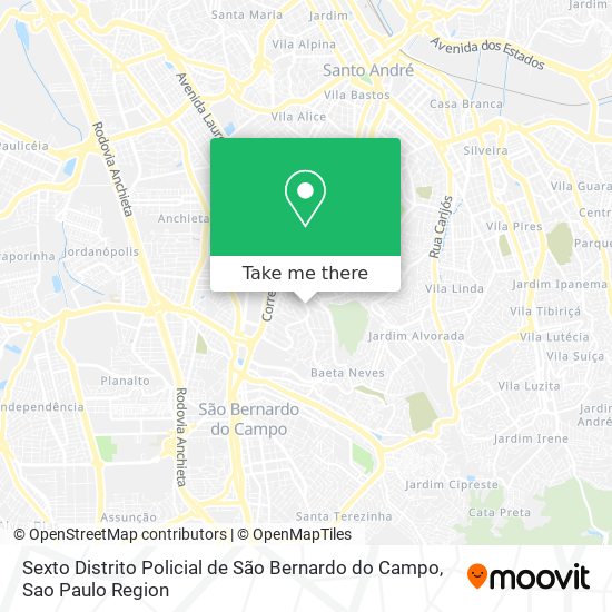 Sexto Distrito Policial de São Bernardo do Campo map