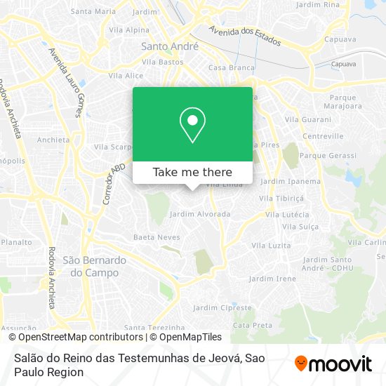 Salão do Reino das Testemunhas de Jeová map