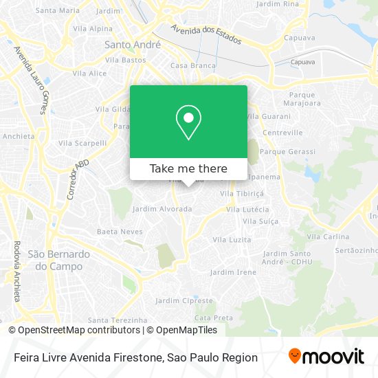 Mapa Feira Livre Avenida Firestone