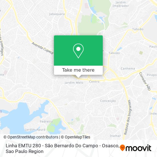 Linha EMTU 280 - São Bernardo Do Campo - Osasco map