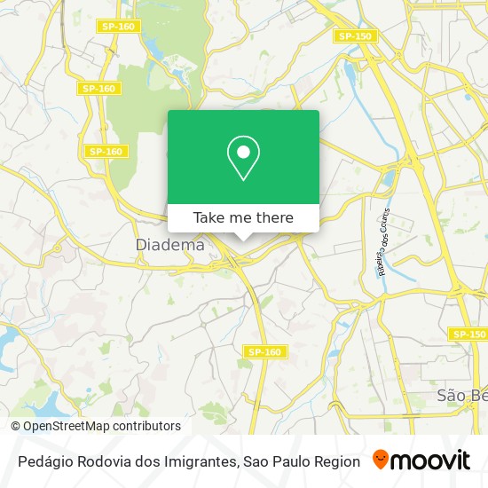 Pedágio Rodovia dos Imigrantes map