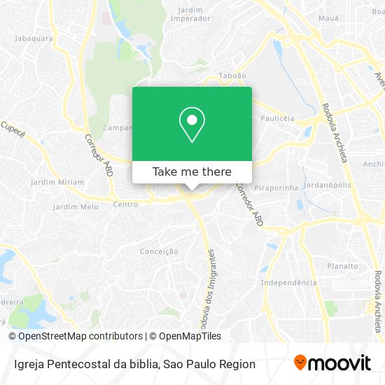 Mapa Igreja Pentecostal da biblia