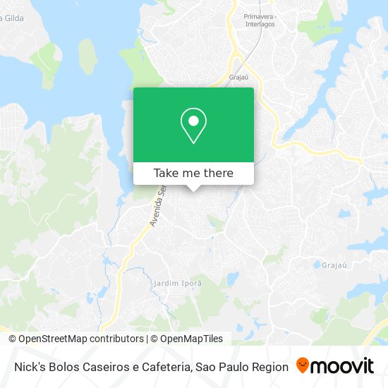 Mapa Nick's Bolos Caseiros e Cafeteria