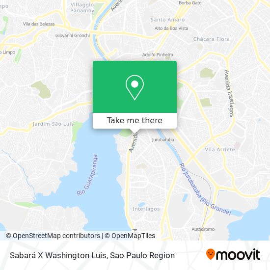 Sabará X Washington Luis map