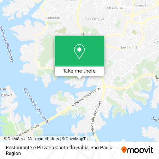 Mapa Restaurante e Pizzaria Canto do Sabia