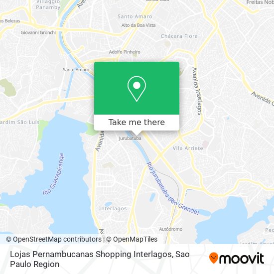 Mapa Lojas Pernambucanas Shopping Interlagos