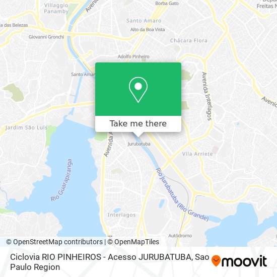 Mapa Ciclovia RIO PINHEIROS - Acesso JURUBATUBA