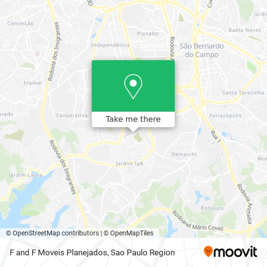 Mapa F and F Moveis Planejados