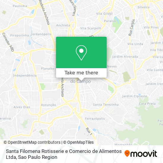 Mapa Santa Filomena Rotisserie e Comercio de Alimentos Ltda