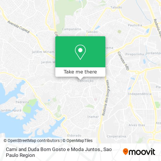 Mapa Cami and Duda Bom Gosto e Moda Juntos.