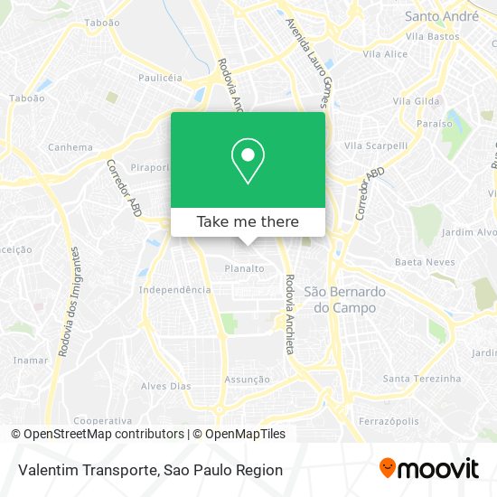 Valentim Transporte map