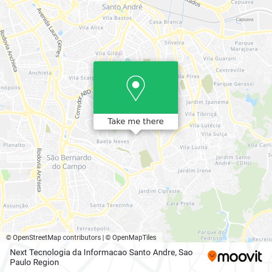 Mapa Next Tecnologia da Informacao Santo Andre