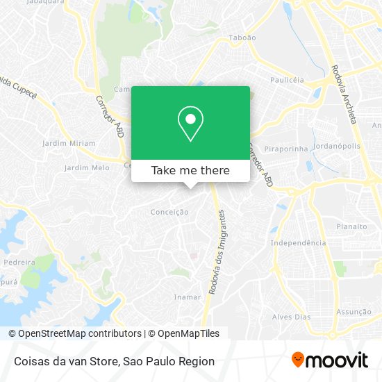 Mapa Coisas da van Store