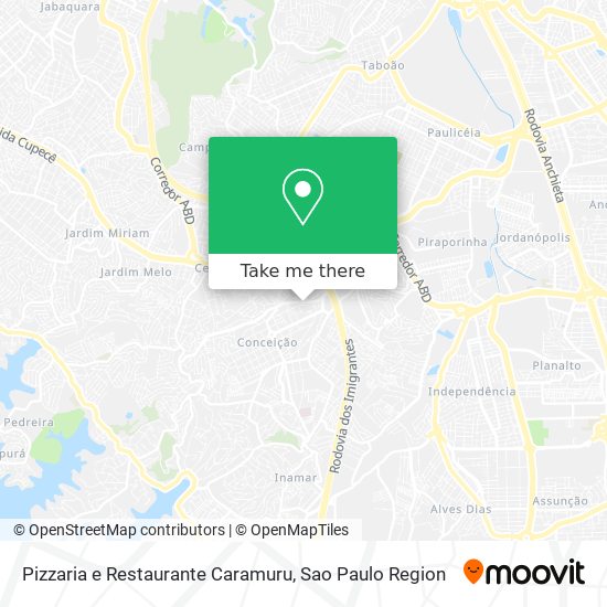 Mapa Pizzaria e Restaurante Caramuru