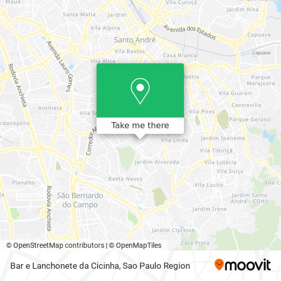 Bar e Lanchonete da Cicinha map