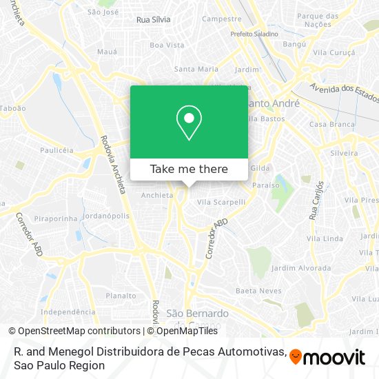 Mapa R. and Menegol Distribuidora de Pecas Automotivas