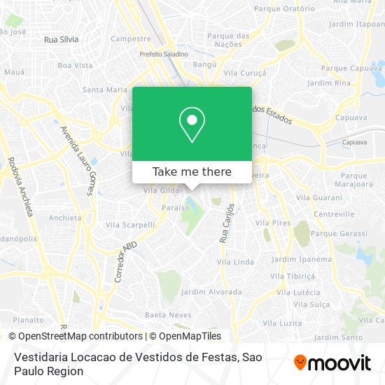 Mapa Vestidaria Locacao de Vestidos de Festas