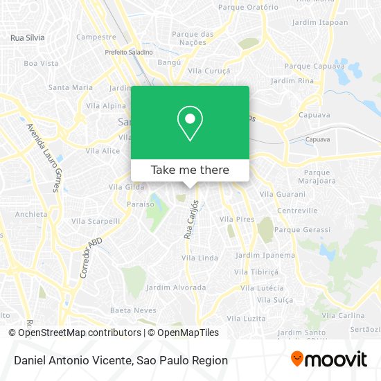 Daniel Antonio Vicente map