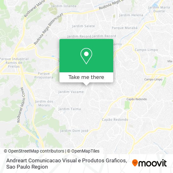 Mapa Andreart Comunicacao Visual e Produtos Graficos