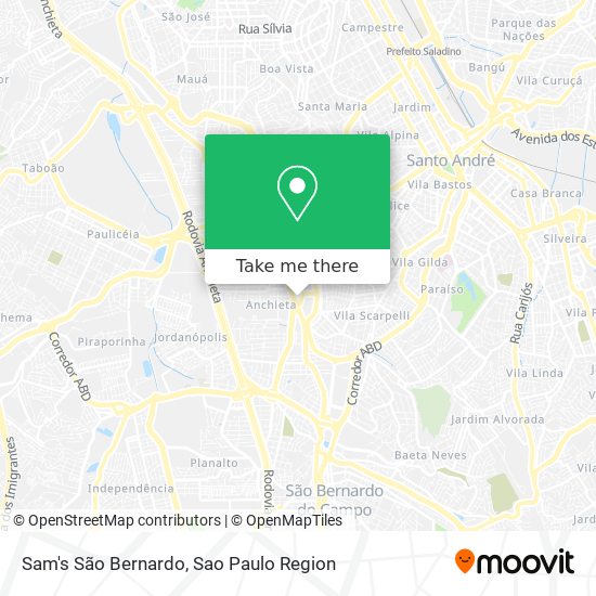 Sam's São Bernardo map