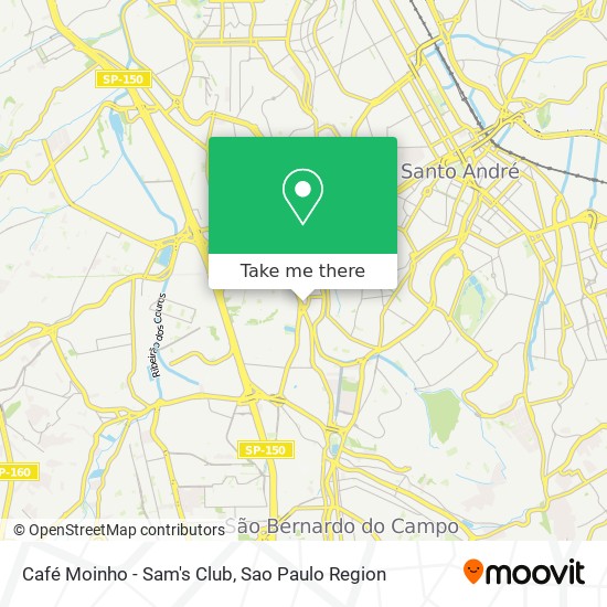 Mapa Café Moinho - Sam's Club