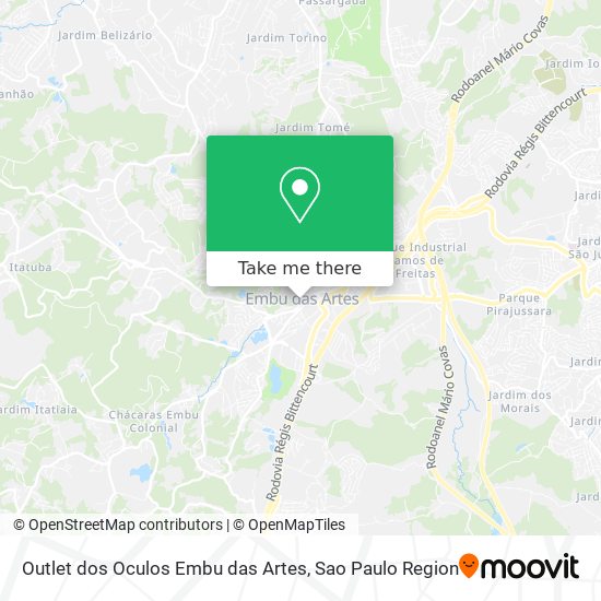 Outlet dos Oculos Embu das Artes map