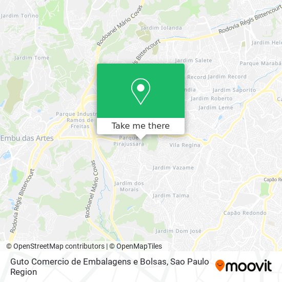 Mapa Guto Comercio de Embalagens e Bolsas