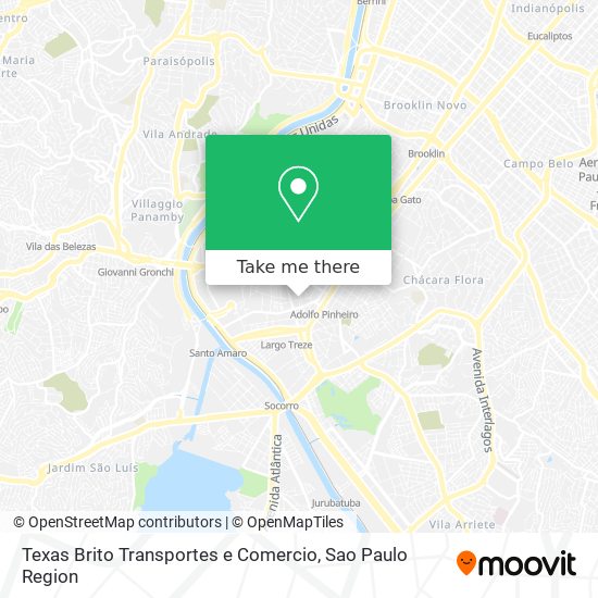 Mapa Texas Brito Transportes e Comercio