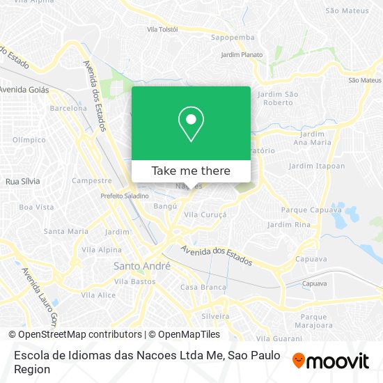 Mapa Escola de Idiomas das Nacoes Ltda Me