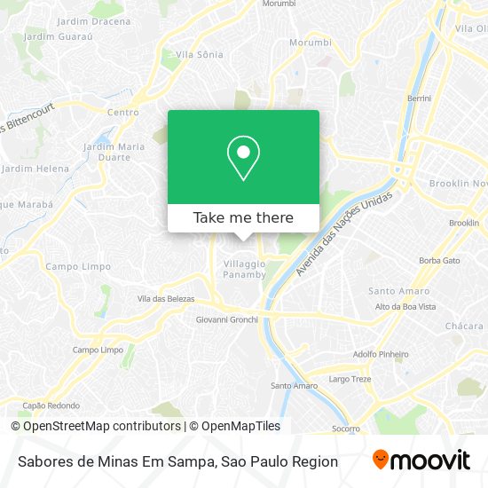 Mapa Sabores de Minas Em Sampa