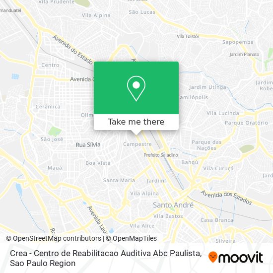 Mapa Crea - Centro de Reabilitacao Auditiva Abc Paulista