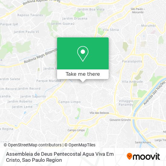 Mapa Assembleia de Deus Pentecostal Agua Viva Em Cristo