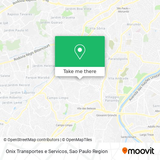 Mapa Onix Transportes e Servicos