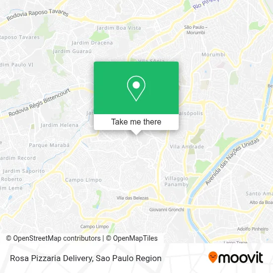 Rosa Pizzaria Delivery map