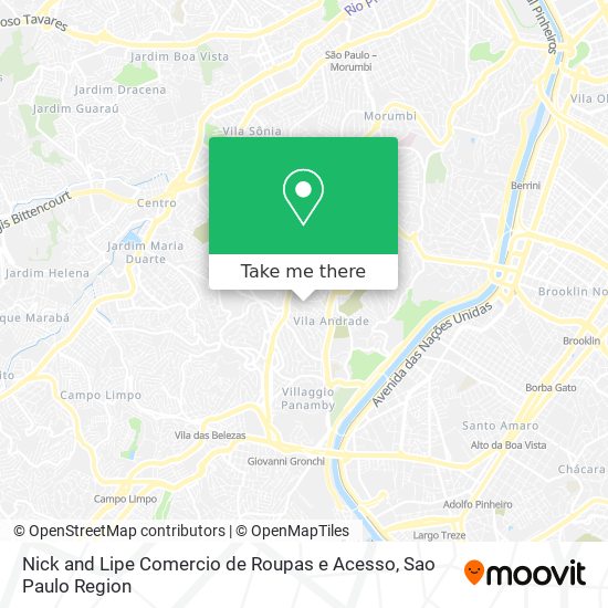 Mapa Nick and Lipe Comercio de Roupas e Acesso