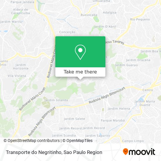 Mapa Transporte do Negritinho