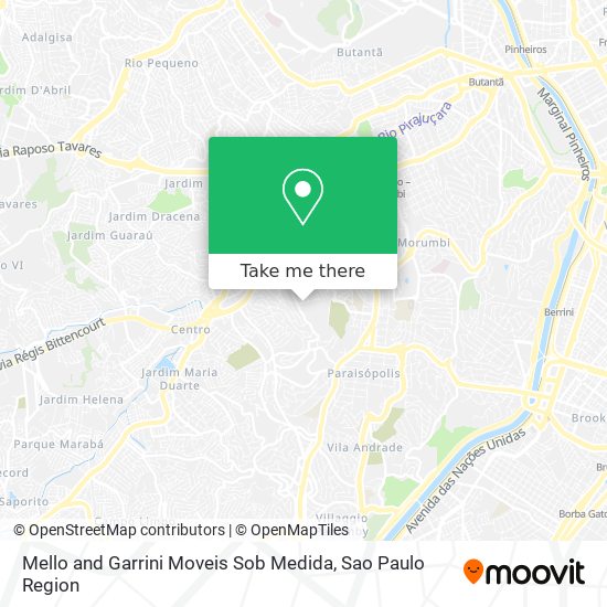 Mapa Mello and Garrini Moveis Sob Medida