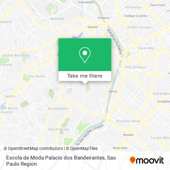 Escola de Moda Palacio dos Bandeirantes map